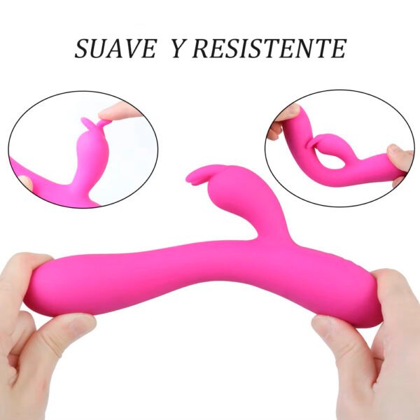 Vibrador de conejo con función de calor para una experiencia más placentera.