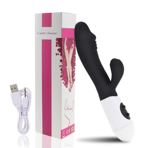 Vibrador conejito estimulación punto G, clítoris, placer femenino, silicona hipoalergénica.