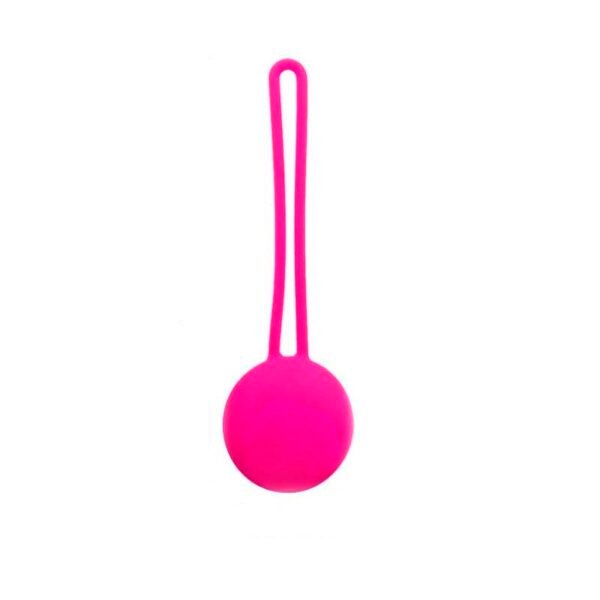 Bola vaginal Kegel de silicona médica, mostrando su diseño ergonómico y textura suave.