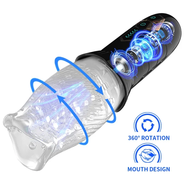 Vibrador para penes con función de rotación, ideal para orgasmos explosivos.