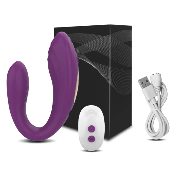 Vibrador de huevo con mando inalámbrico, color morado.