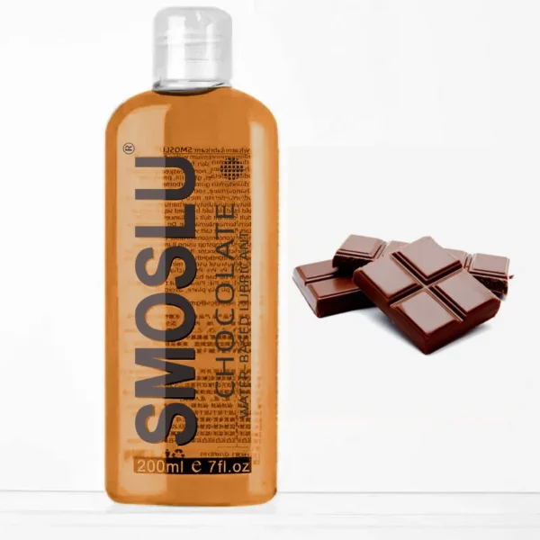 Lubricante sabor chocolate, textura suave y aroma dulce, ideal para encuentros íntimos placenteros.
