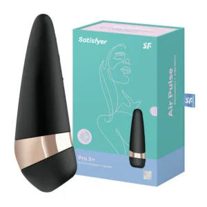 Satisfyer Pro 3: succionador de clítoris con estimulación híbrida de ondas de presión y vibraciones, diseño ergonómico tipo joystick