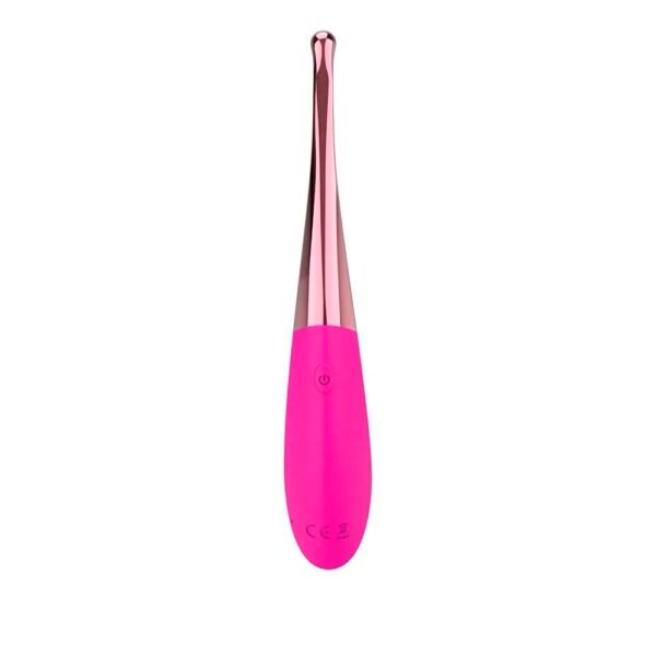 Masajeador de clitoris rosa con 12 modos de vibración para placer intenso.