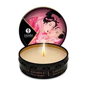 Shunga aroma de rosas: Vela de masaje erótico con fragancia floral, para masajes sensuales y relajantes.