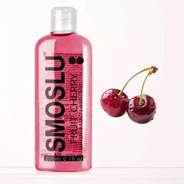 "Lubricante sabor cereza, textura suave y aroma dulce, ideal para encuentros íntimos placenteros