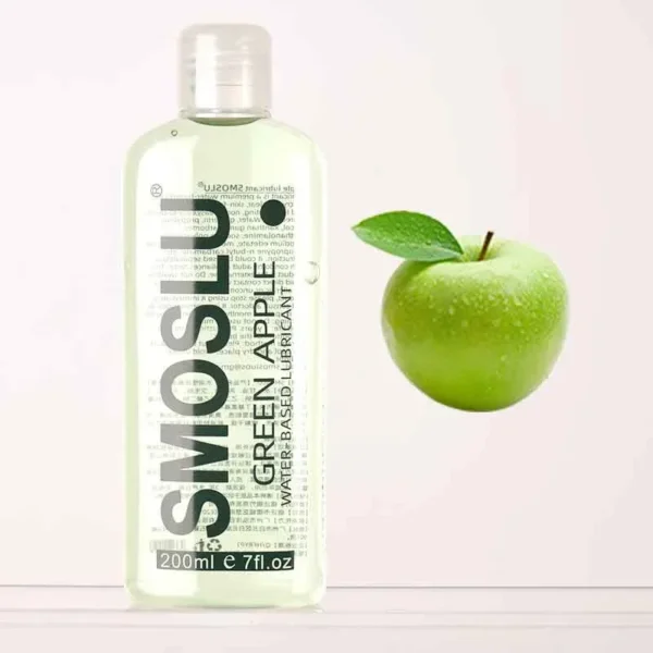 Lubricante sabor a manzana, textura suave y aroma dulce, ideal para encuentros íntimos placenteros.